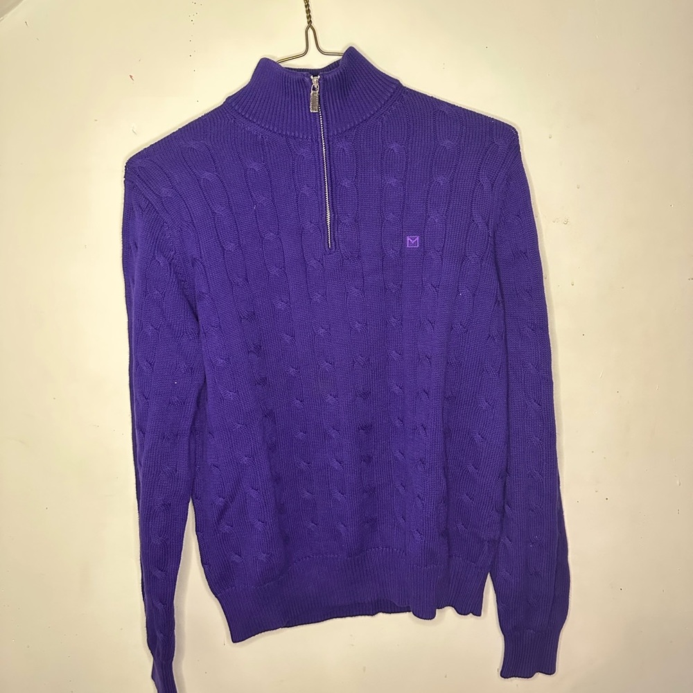 Michael Kors Mens Sweater Mock Neck Cable Knit
Half Zip